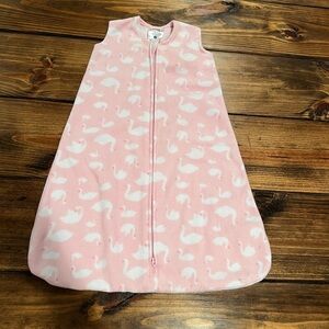 Halo Sleepsack Pink and White Swan Girl Infant, small, 0-3 months, zipper, GUC